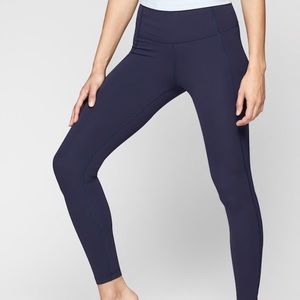Athleta navy ruched leggings